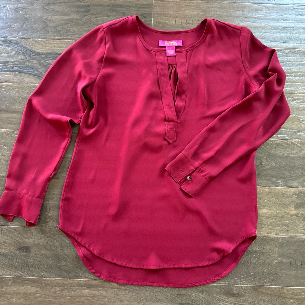 Long sleeve v-neck blouse